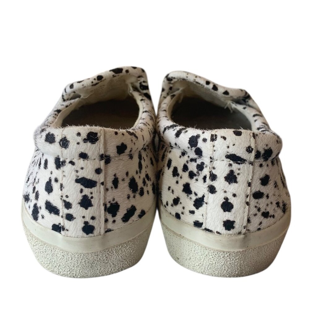 MADEWELL White + Black Slip-On Paint Splatter Calf Hair Women's Sneakers Size 8M - Picture 7 of 9